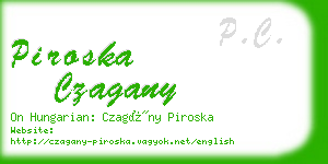 piroska czagany business card